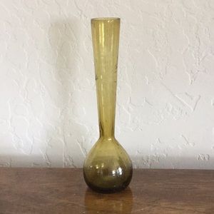 Vintage Amber Bud Vase